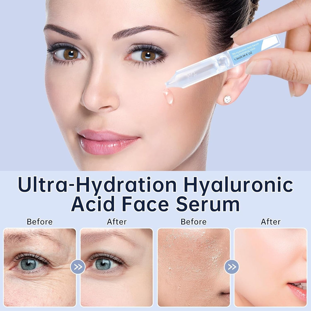 30pcs Hyaluronic Acid Serum Vials - Deep Hydration & Firming Skin Care