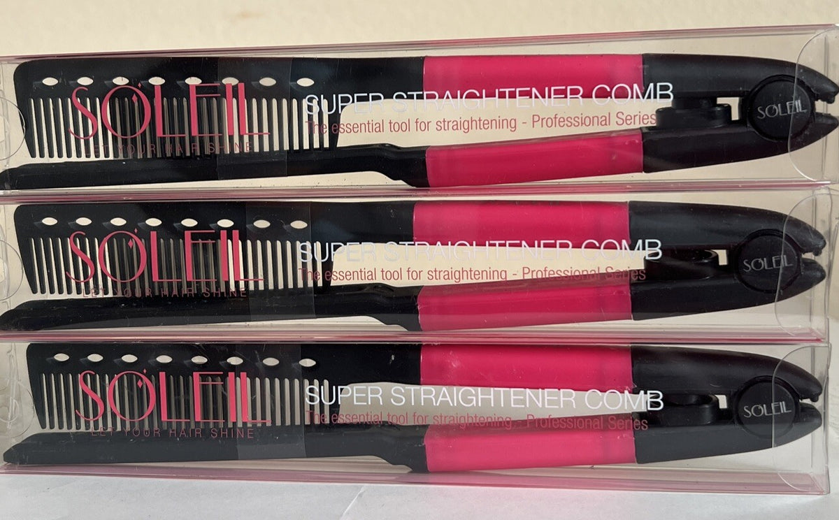 Soleil Super Straightener Comb 3 Pack - Hair Styling Tool for Straightening