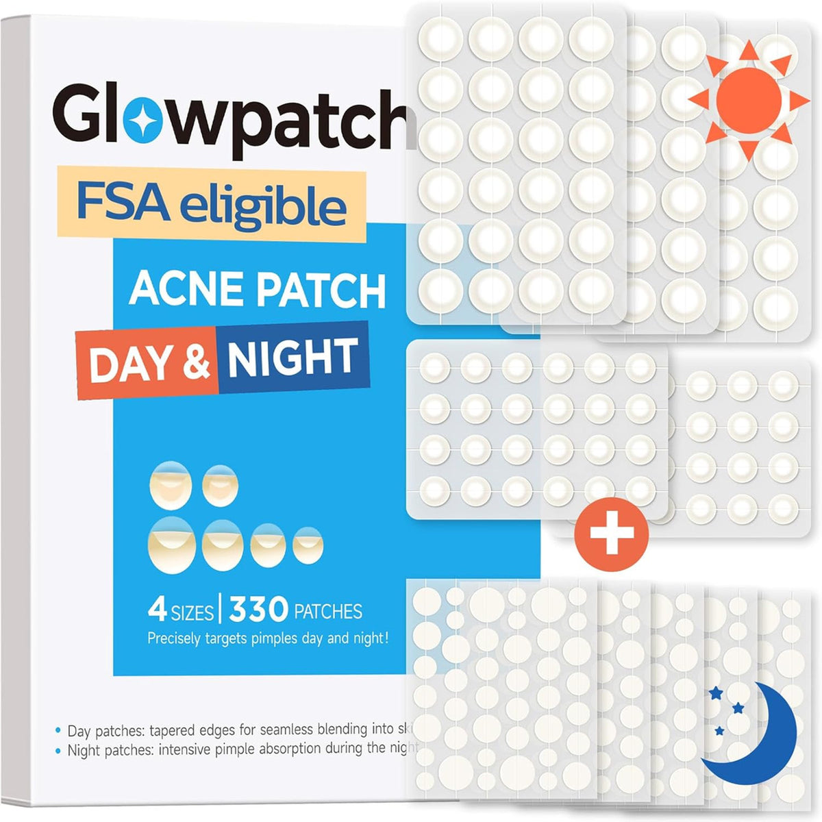 Invisible Hydrocolloid Acne Patches 330 Count - Discreet Spot Treatment