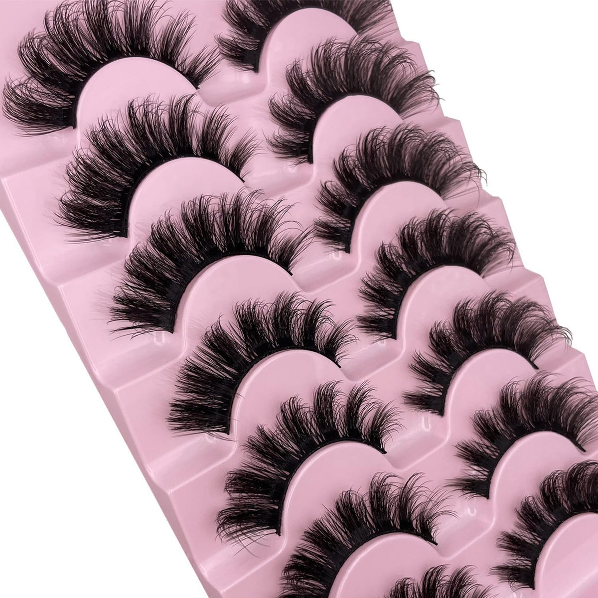 Wispy False Eyelashes Strips - Russian 3D Mink Style, 7 Pairs