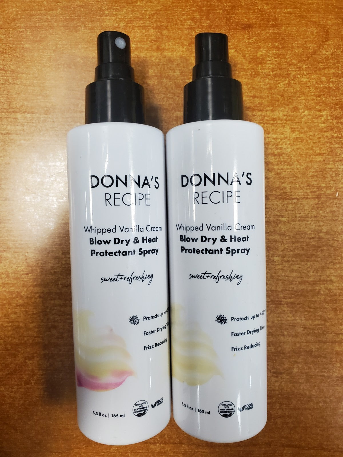 2 Pack Heat Protectant Hair Spray with Vanilla & Biotin - Fast Dry & Anti-Frizz