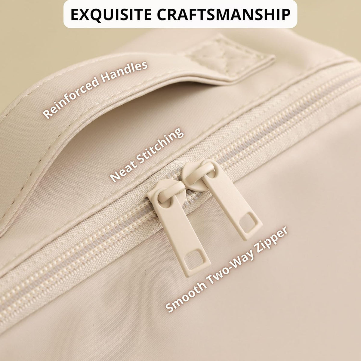 Travel Makeup Bag with Magnetic Fold-Down Flap Waterproof Leather Organizer for Women