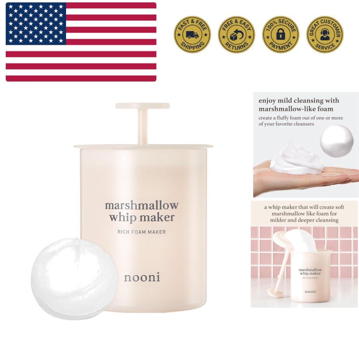 Cleansing Bubble Foam Maker - Marshmallow Whip Facial Cleanser Tool