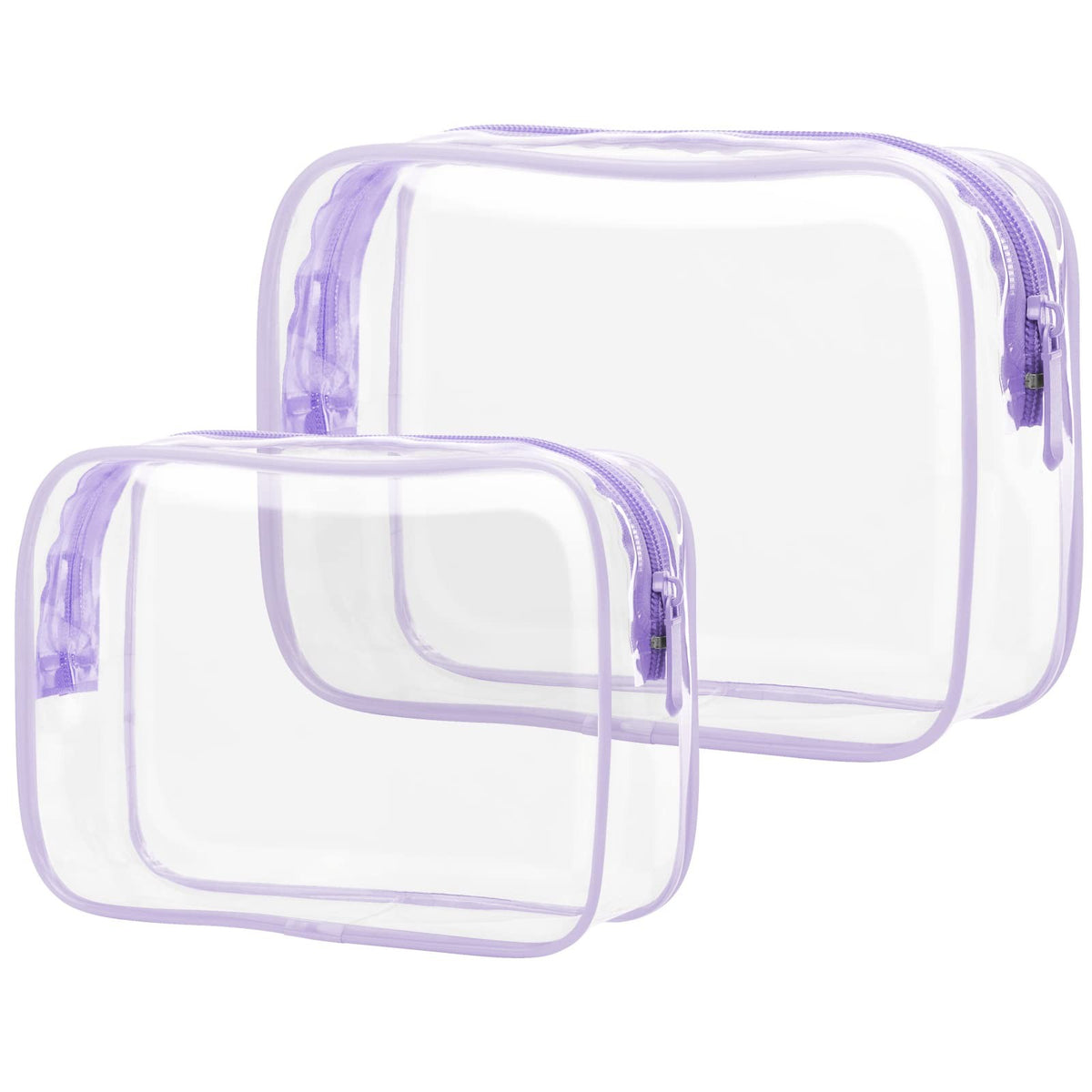 TSA Approved Clear Makeup Bags Set - 2 Sizes Travel Toiletry Organizer