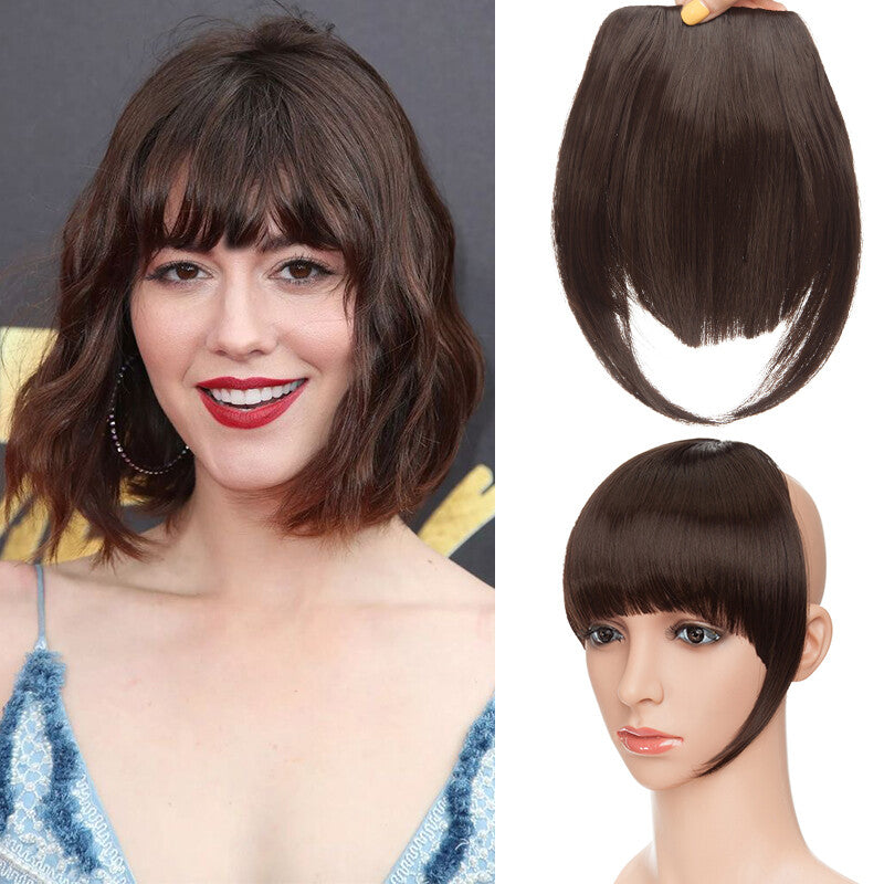 Clip-In Hair Bangs Extensions - Wispy, Natural, 9-inch Styles
