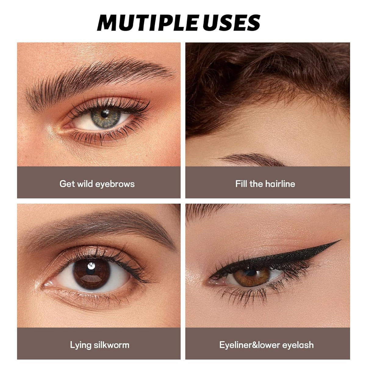 Waterproof Microblading Eyebrow Pencil Set - 2 Pack with 4 Tips for Natural, Long-Lasting Brows