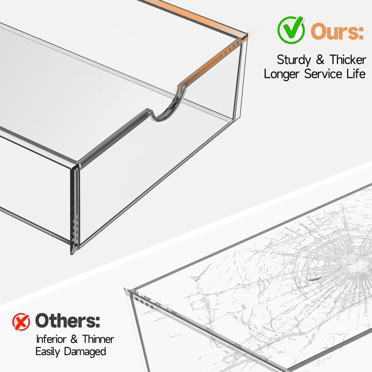 Acrylic 13-Drawer Makeup Organizer Set - 3 Pack Desk & Vanity Storage