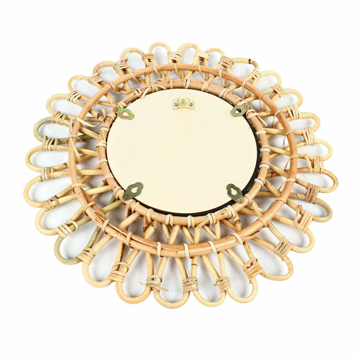 Nordic Style Rattan Wall Mirror - Space Saving Bathroom & Living Room Decor