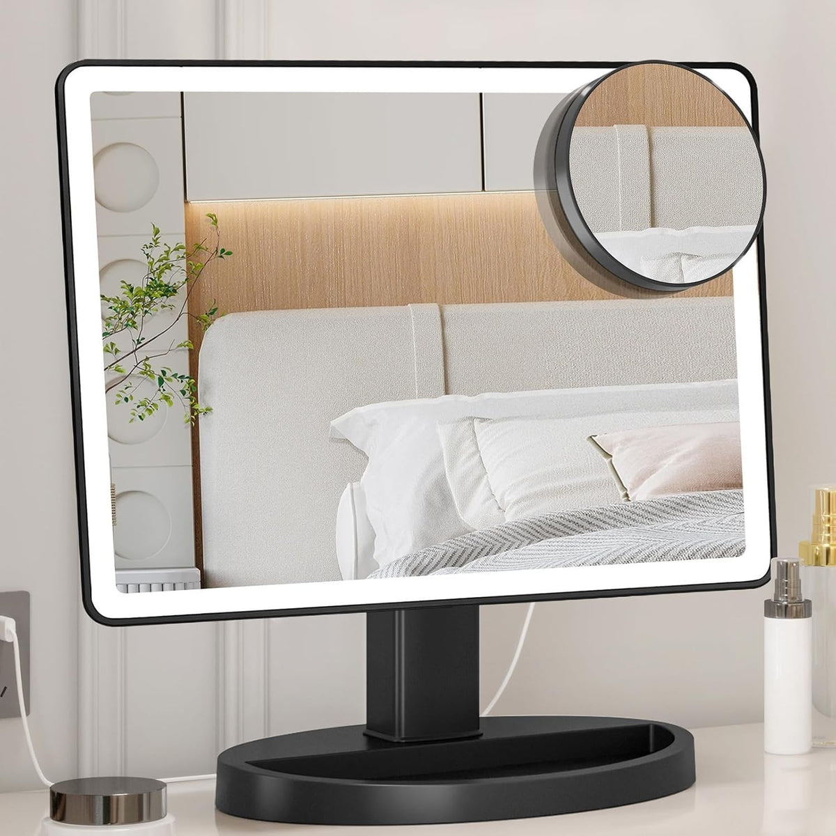 Large Lighted Makeup Mirror with 88 LED Lights, 10X Magnification & 3 Brightness Modes