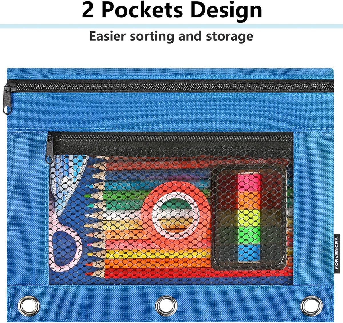 Clear Zipper Pencil Pouch for 3 Ring Binders - Organizers & Storage Bag