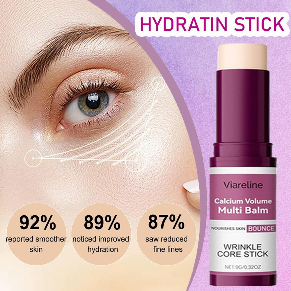 Calcium Collagen Plumping Balm Stick for Neck Face & Eye Deep Moisturizing Set