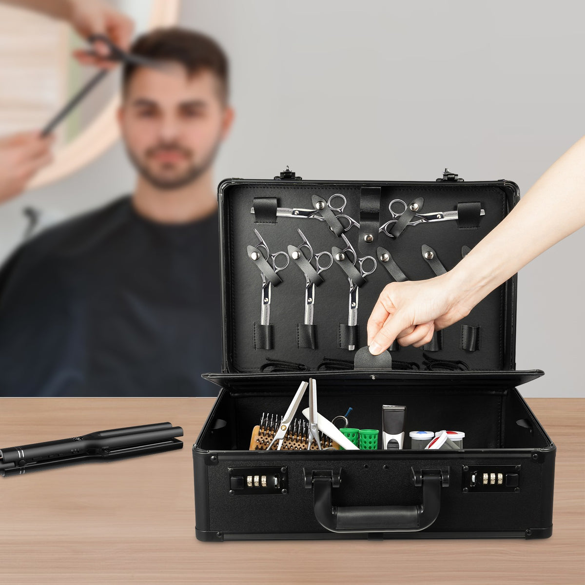Portable Barber Carrying Case Styling Tools Accessories Travel