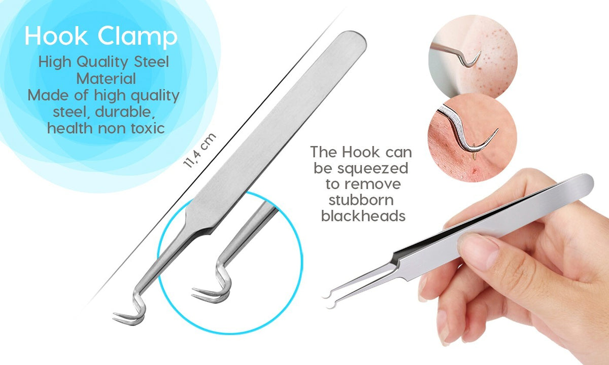 Professional Acne Needle Blackhead Remover Kit - Stainless Steel Comedone Extractor