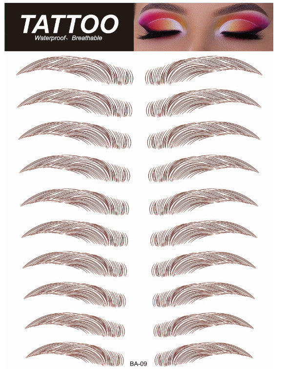 Waterproof Hair-Like Eyebrow Tattoo Stickers - Natural Microblading Effect, Reusable, 4D Texture