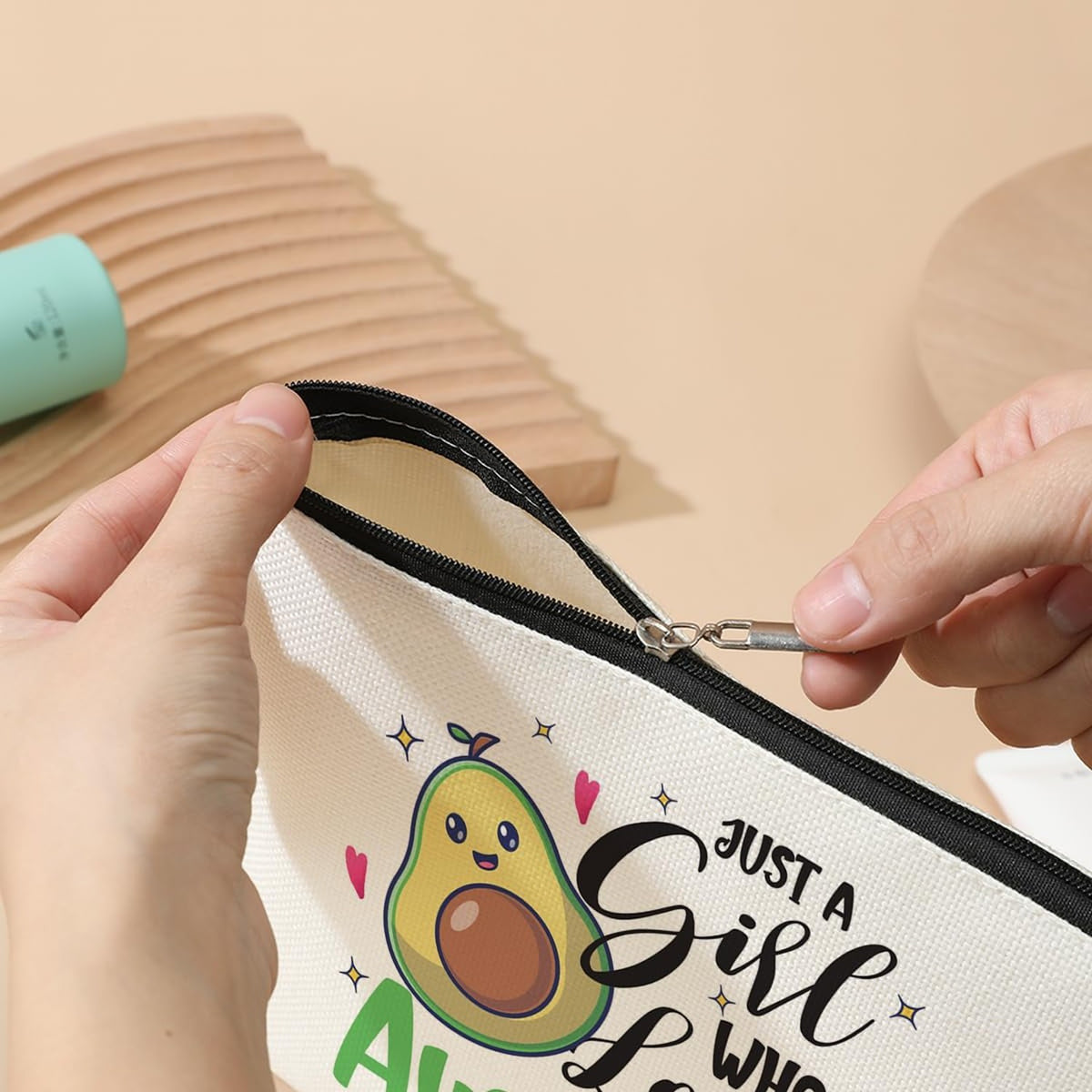 Avocado Cosmetic Bag for Women - Makeup & Travel Organizer Gift