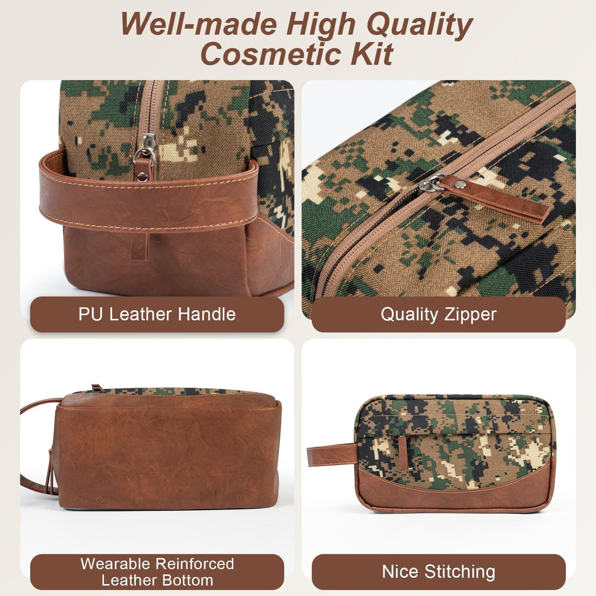 Travel Toiletry Bag for Men Water-Resistant Organizer with Hanging Handle