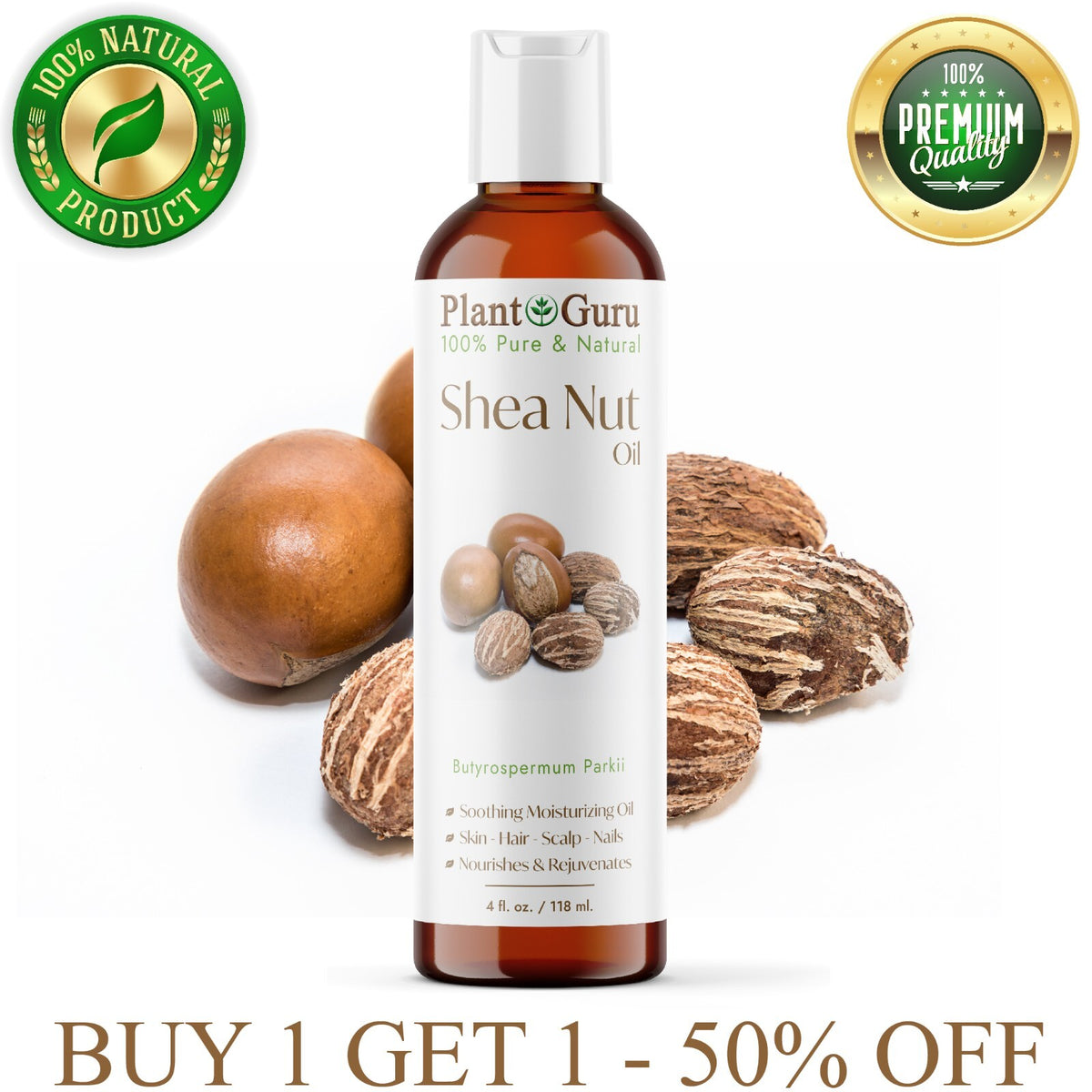 Raw African Shea Nut Butter Oil 4 oz - 100% Pure Natural