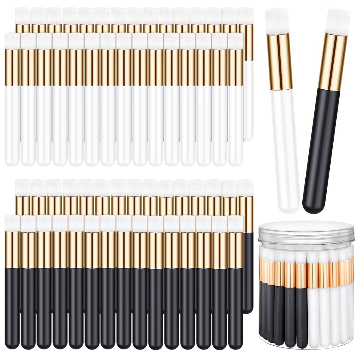 60 Pcs Lash Cleaning Brushes with Storage Container - Soft Fiber Eyelash Extension Brush Set