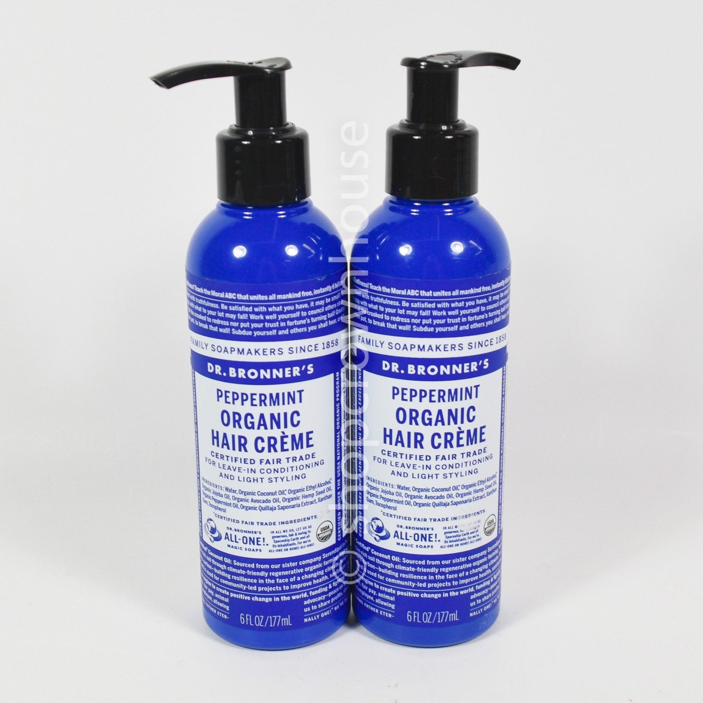 Organic Leave-In Hair Cream with Peppermint - 6 fl oz, Pack of 2