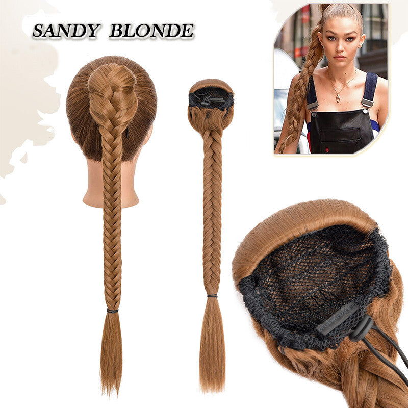 Drawstring Ponytail Hair Extension with Layered Wavy Texture - Thick & Natural-Looking