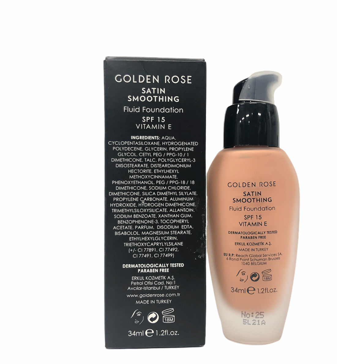 Fluid Foundation SPF 15 - Satin Smoothing Makeup with Wide Shade Range