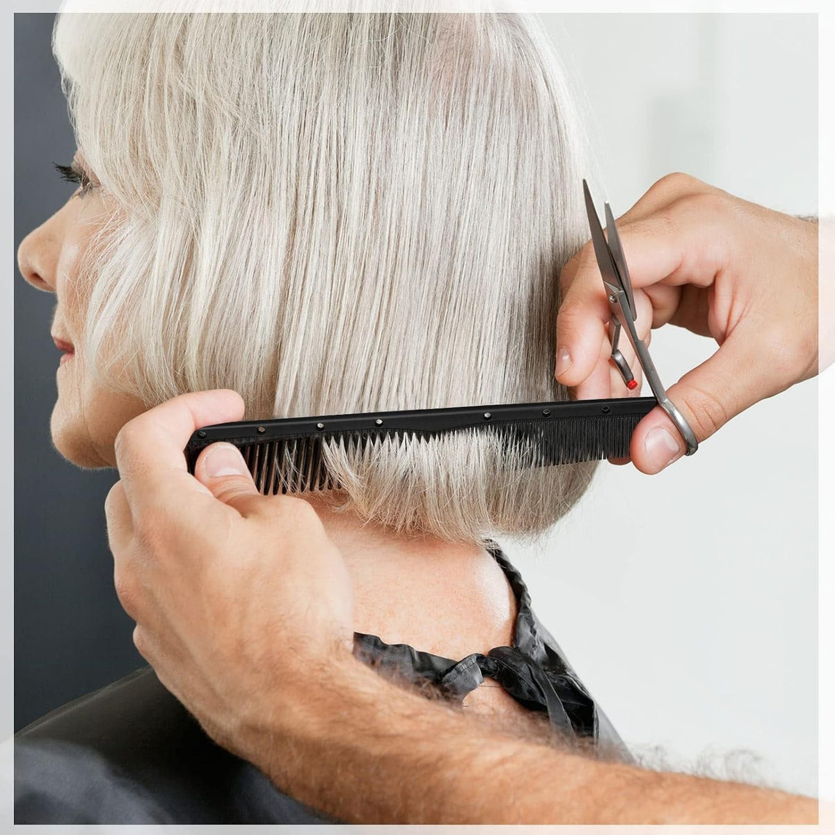 Carbon Cutting Comb Set - 12 Lightweight Salon Hair Styling Tools