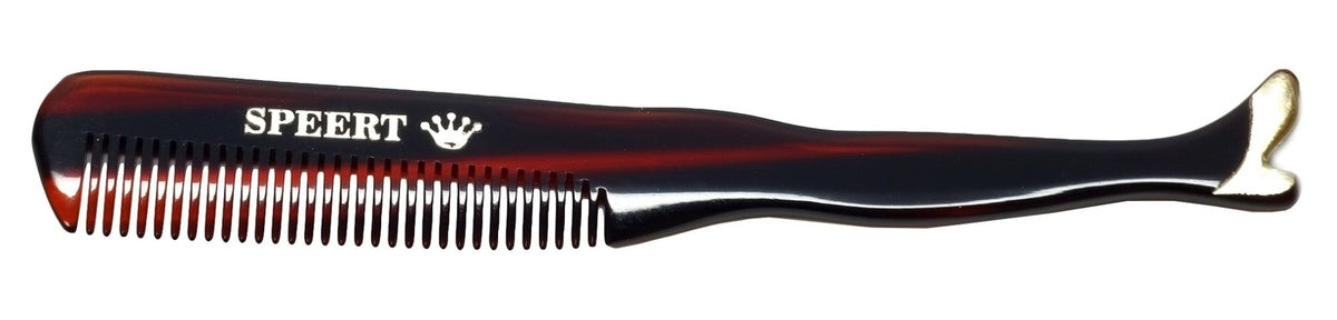 Handmade Swiss Mustache & Beard Comb 5 Inch Tortoise Shell Brown