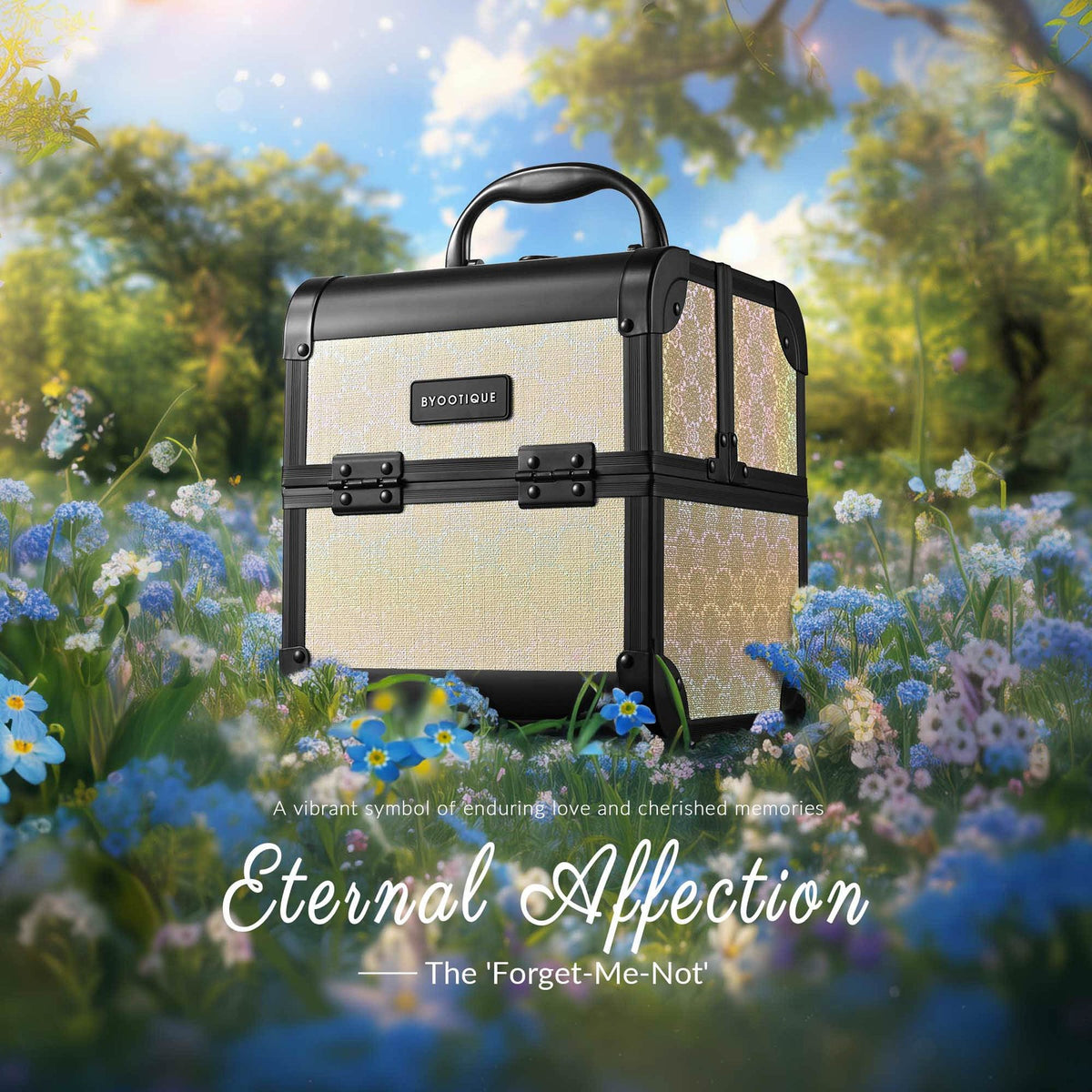 Makeup Train Case Organizer with Mirror 2-Tier Compact Storage