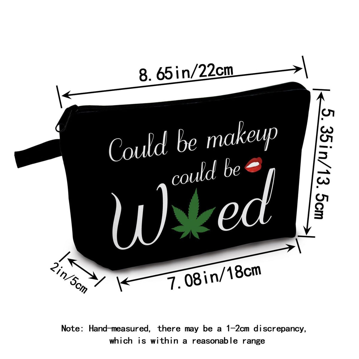 Funny Weed Leaf Makeup Bag - Travel Cosmetic Organizer for Women & Friends