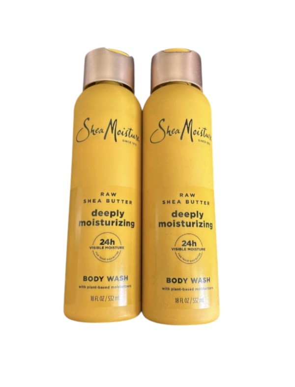 2X Shea Moisture Body Wash Raw Butter 24 HR Moisturizer Pro Ceramides