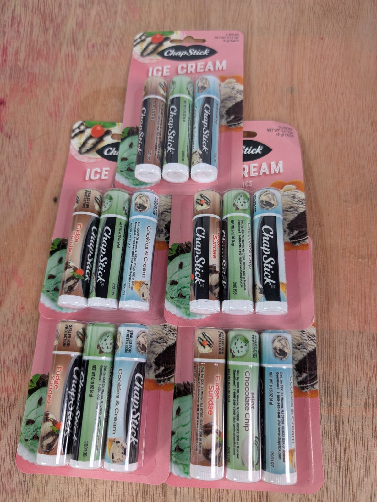ChapStick Ice Cream Classics Lip Balm Set - 5 Pack, 15 Sticks