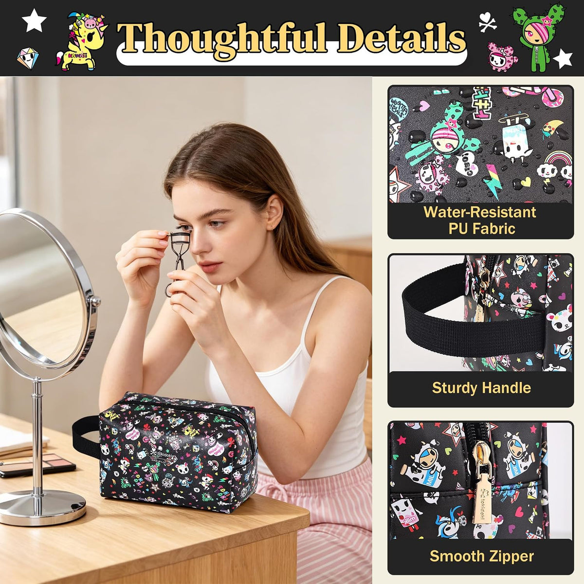 Unicorno Waterproof Makeup Bag Travel Cosmetic Organizer for Women