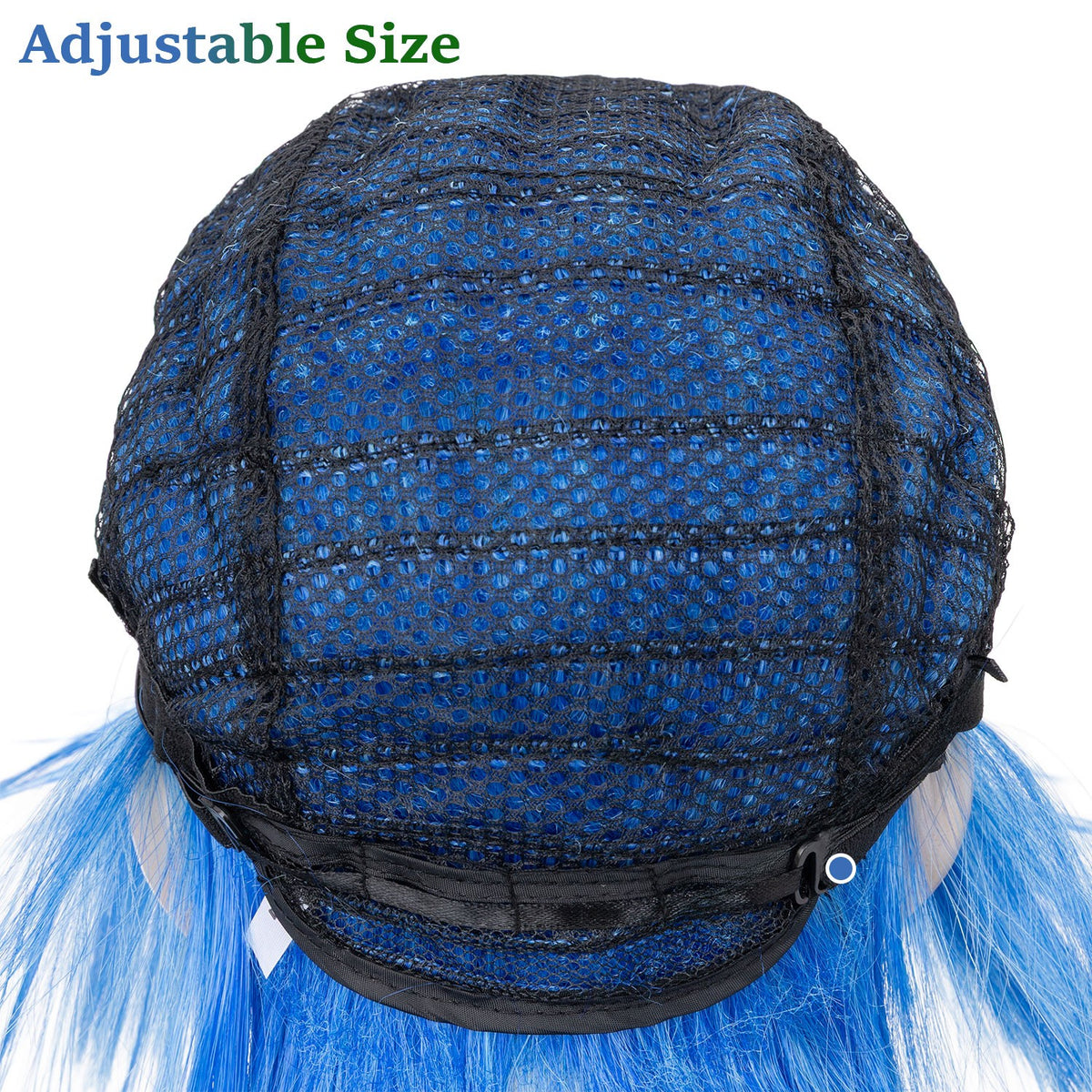 Blue Anime Cosplay Wig Set with Cap & Eyelashes - Short Spiky Style