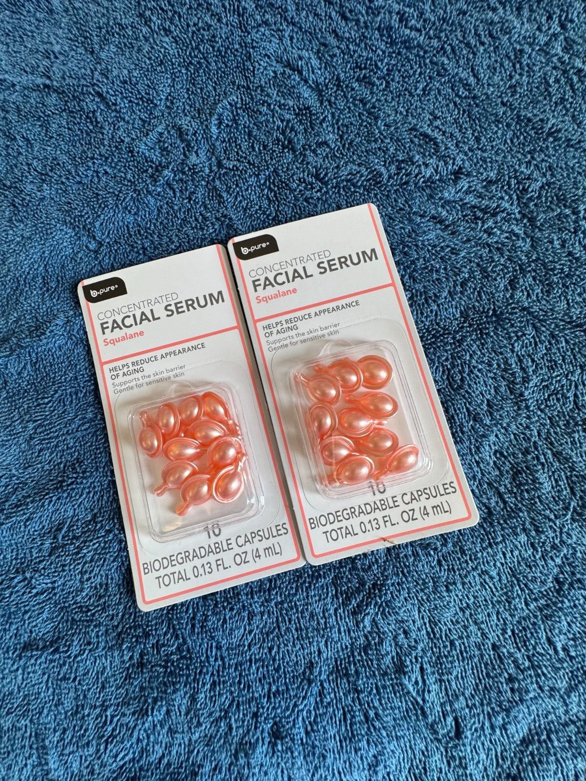 Squalane Facial Serum Capsules for Sensitive Skin - Set of 2, 20 Capsules