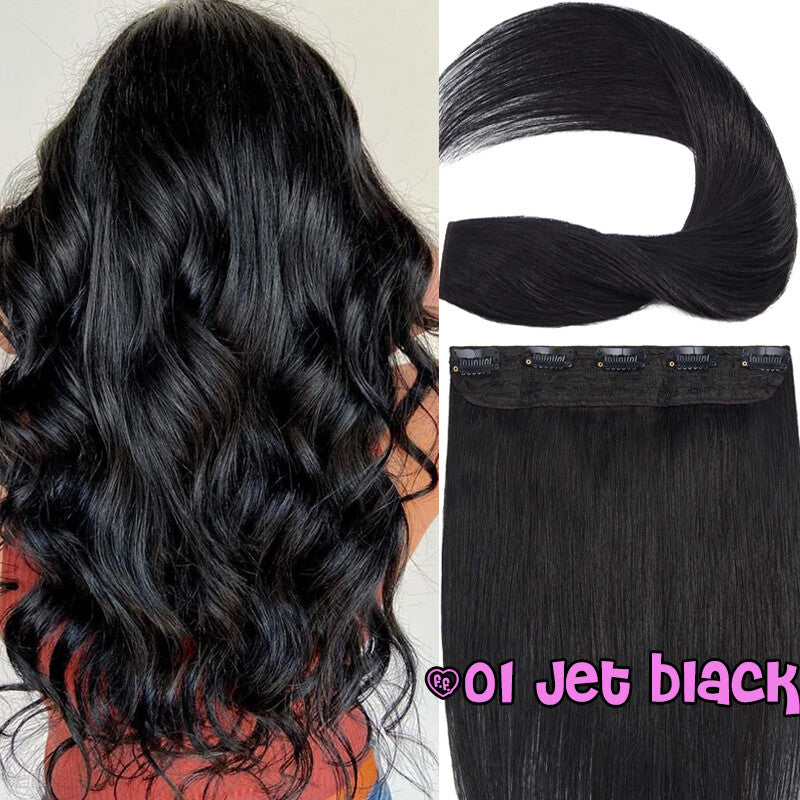 Thick Clip-In Human Hair Extensions Full Head Remy Weft - Various Lengths & Colors