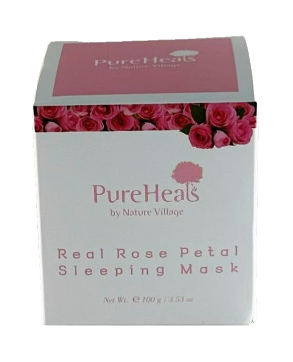 PureHeals Real Rose Petal Sleeping Mask 100g - Moisturizing & Brightening Face Cream