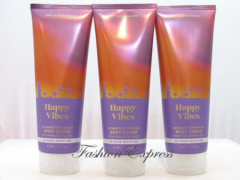 Body Cream with Hyaluronic Acid, Happy Vibes - 3 Pack
