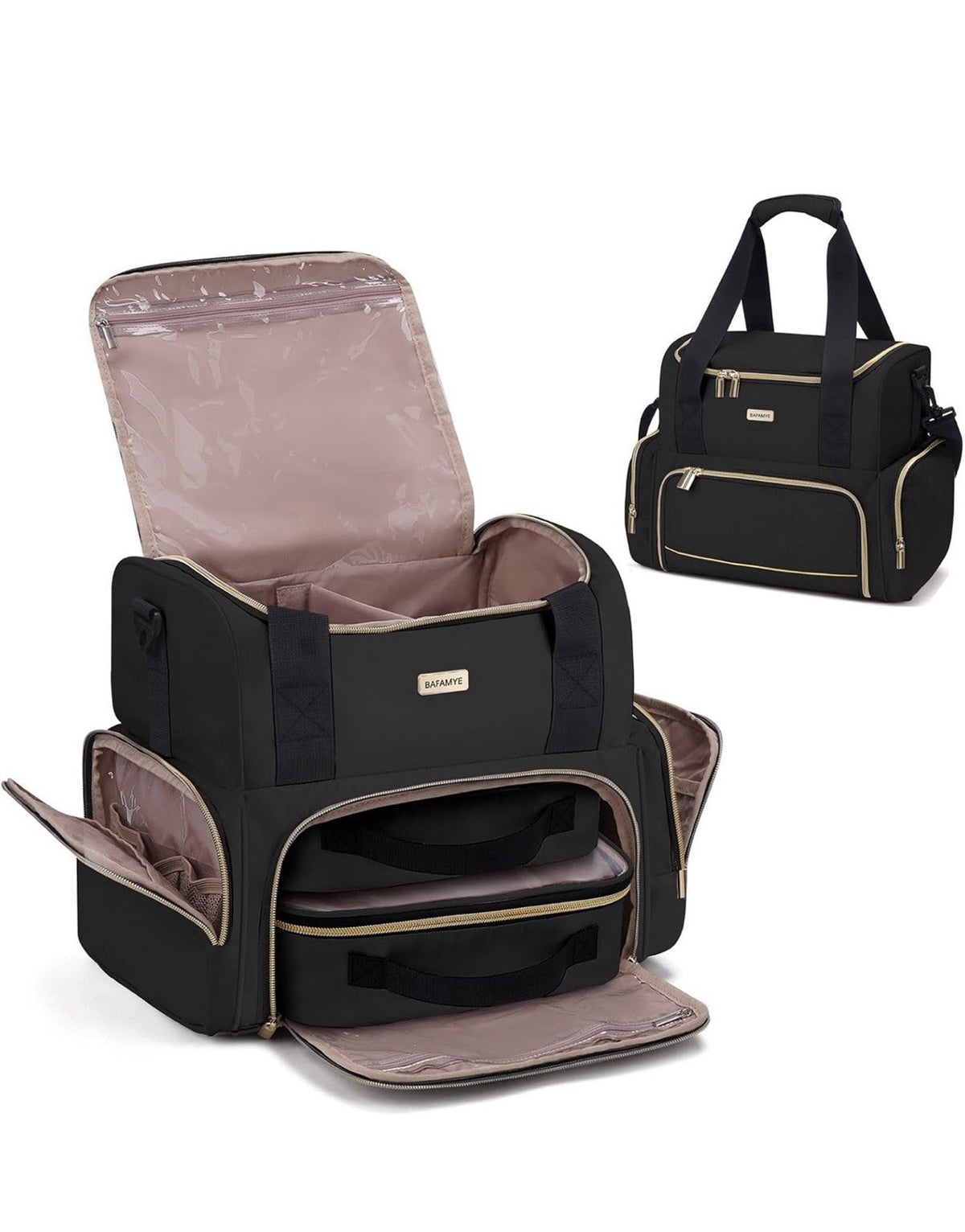 Travel Makeup Bag with Removable Cosmetic Cases, Large Organizer
