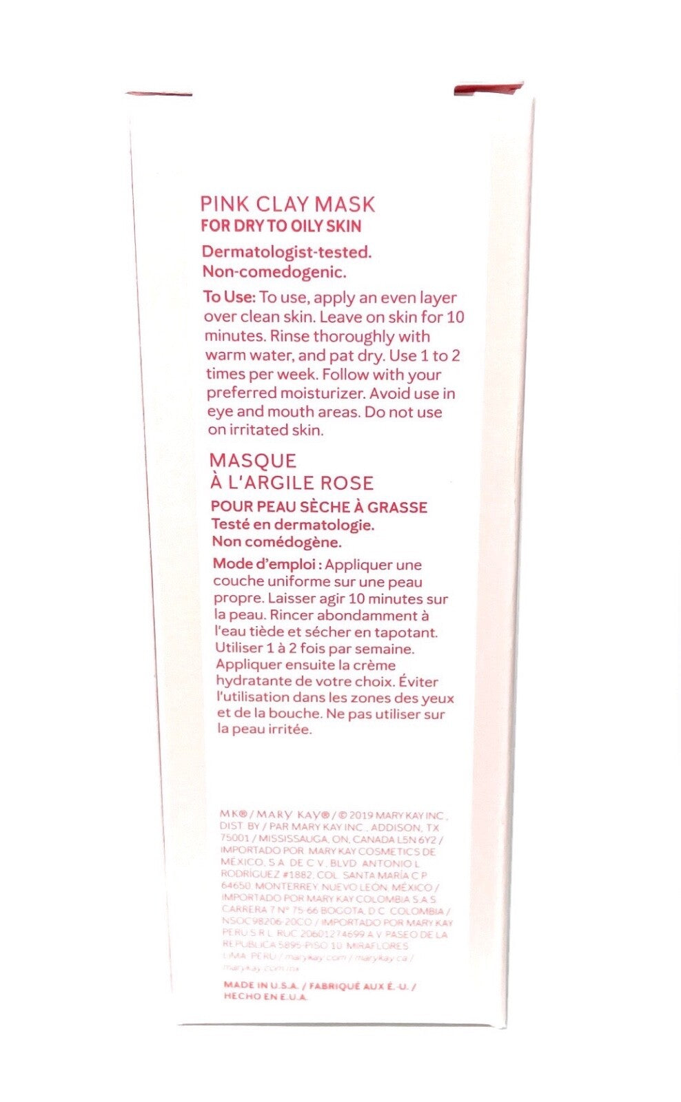 Pink Clay Face Mask - Antioxidant Wash Off Mask, 3 oz