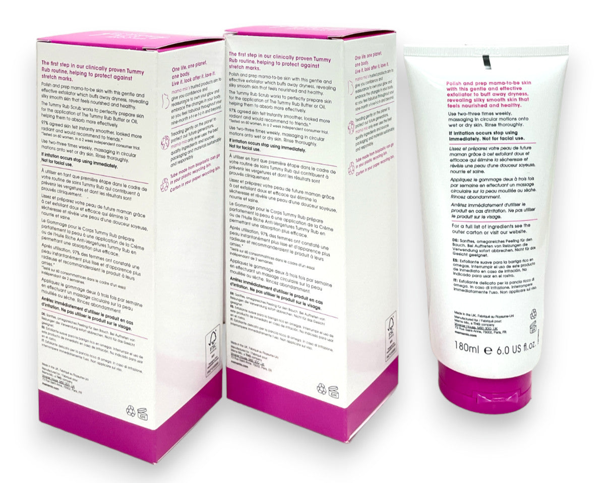 Mama Mio Tummy Rub Scrub Gentle Exfoliator (180ml/6fl.oz) Lot Of 2,