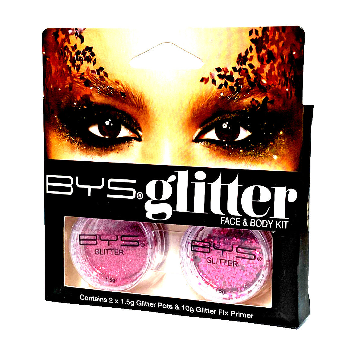 Glitter Face & Body Kit Fuchsia - Face & Body Glitter with Primer