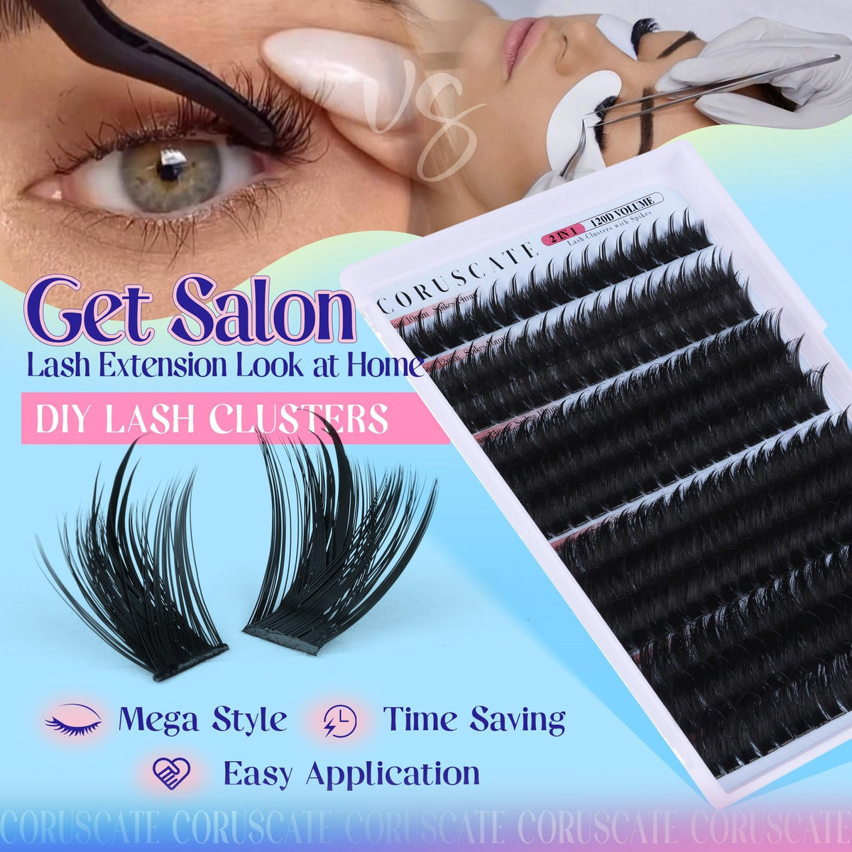 False Eyelash Clusters Spiky Wispy Mink Volume for Dramatic Eye Look
