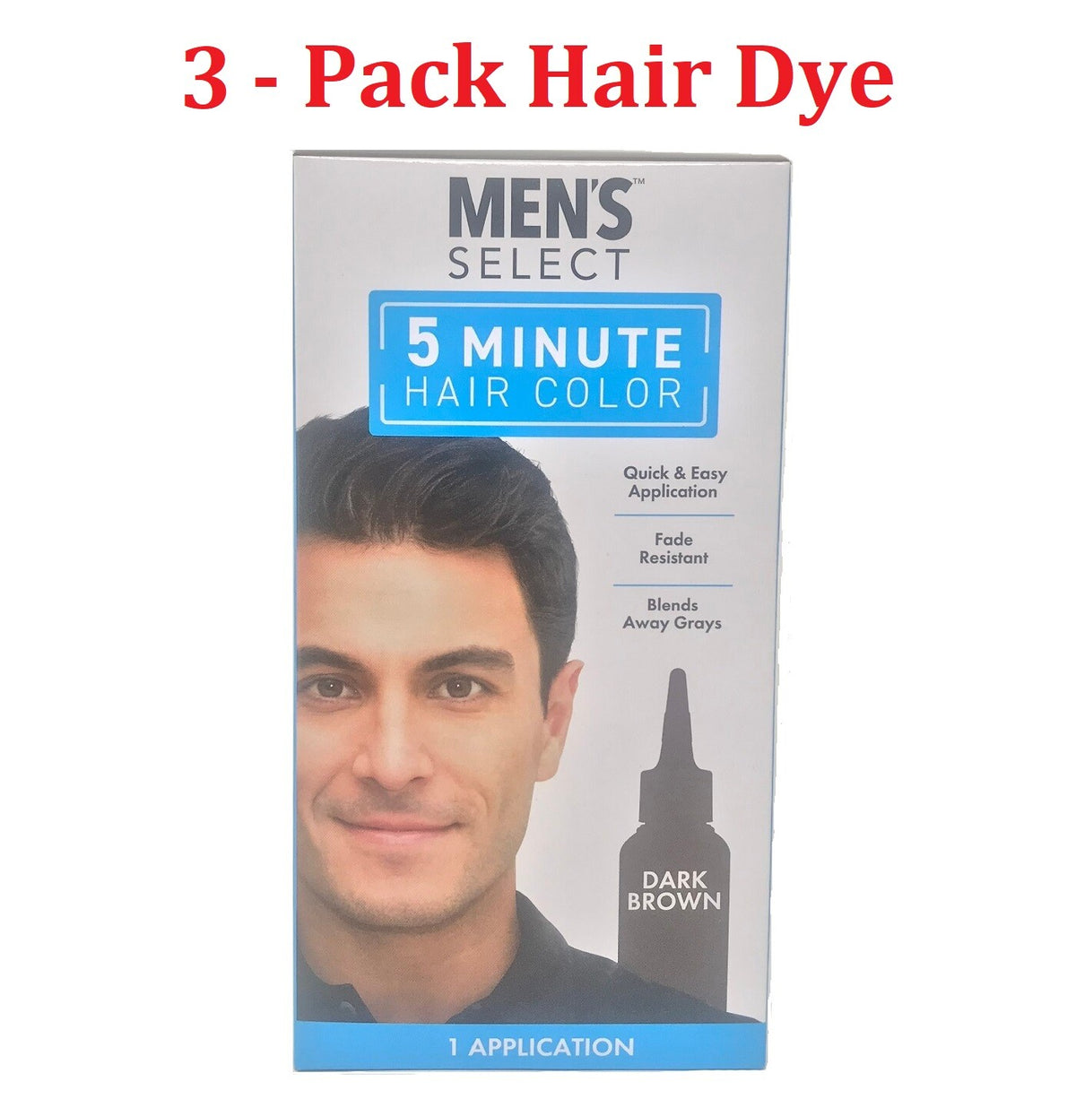 Men's Hair Color Dye Gel - 5 Minute Application - 3 Pack