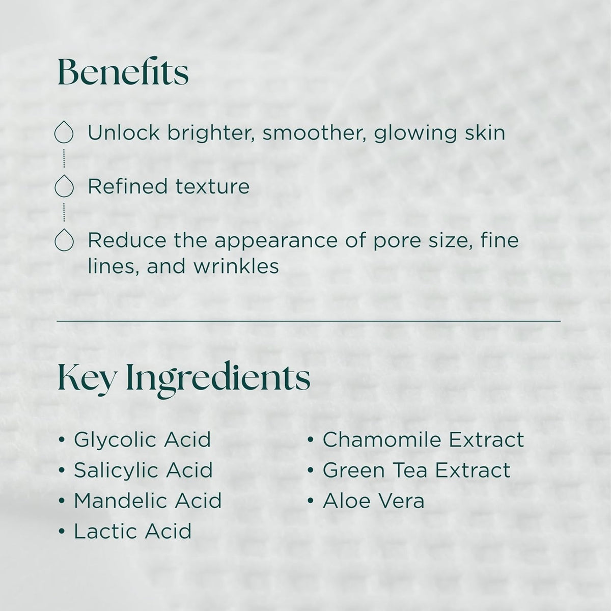 Glycolic & Salicylic Peel Pads for Skin Texture & Wrinkles - 30 Count