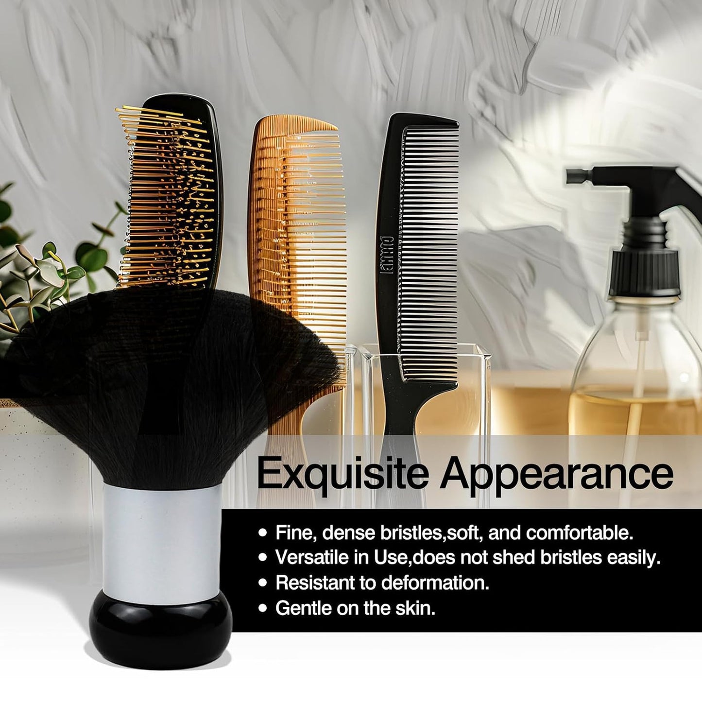 Neck Duster Brush with Stand-Up Base - Soft Bristles for Hair Removal