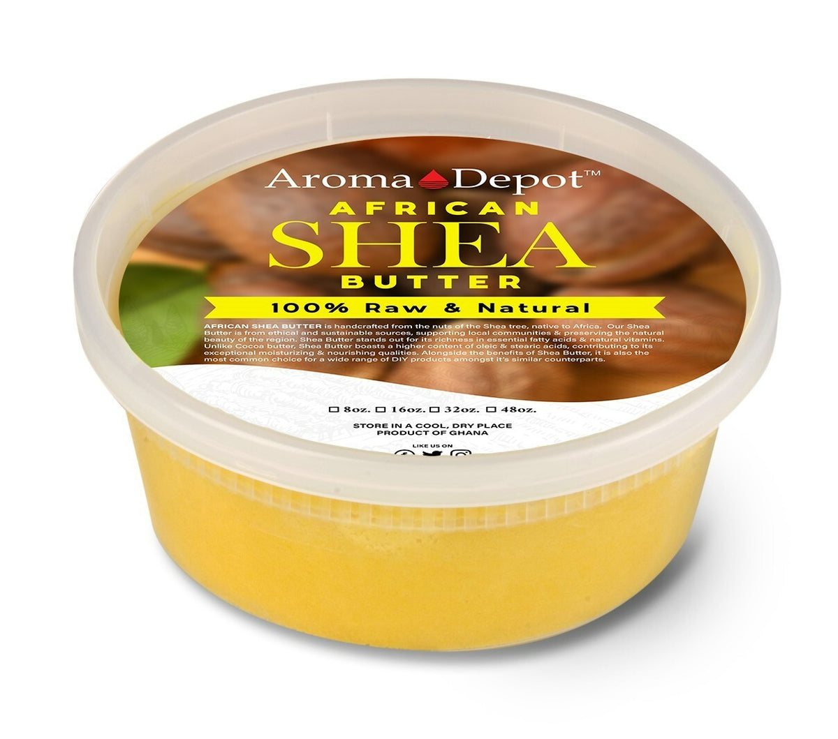 African Shea Butter Yellow 8 oz Raw Unrefined Grade A Natural Product