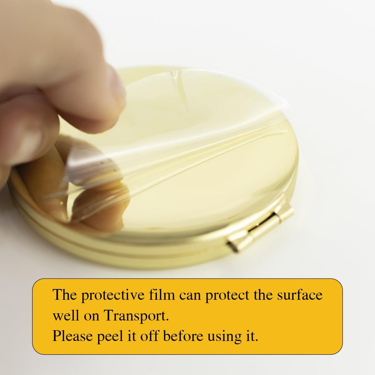 Double-Sided Compact Makeup Mirror - 2.7 x 3 Inches, Gold Travel Mirror