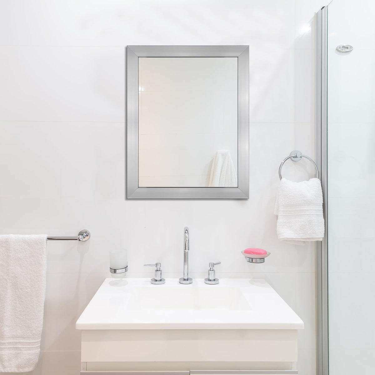 16x20 Inch Rectangular Wall Mirror for Bathroom Bedroom Entryway Modern Frame
