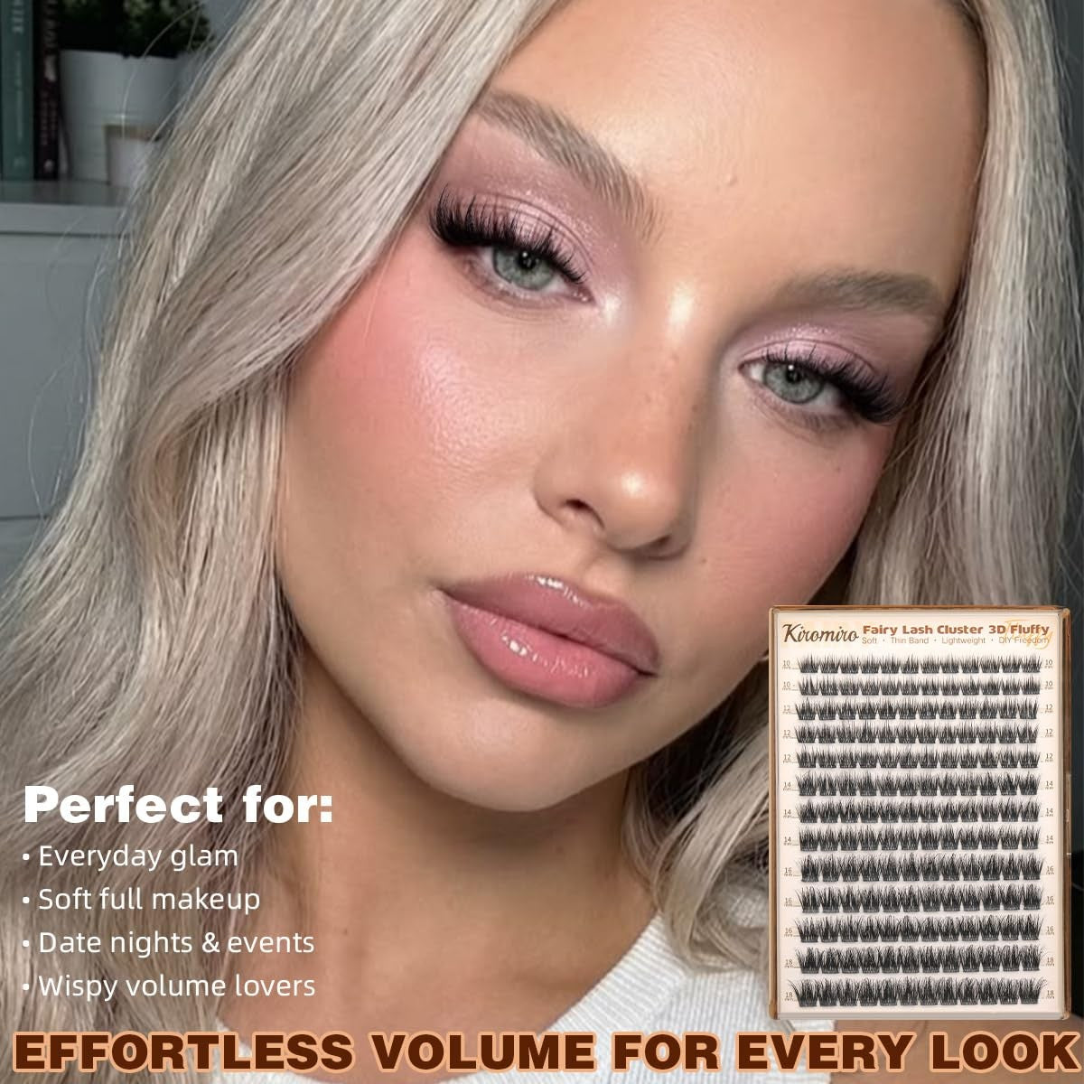 Wispy Lash Clusters Fluffy Eyelashes Natural Look - Black