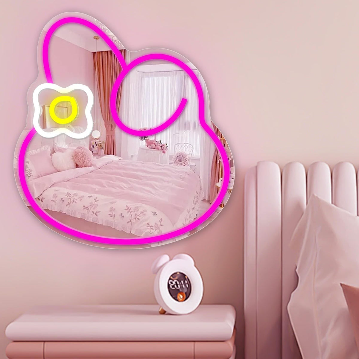 Dimmable Anime Melody Neon Mirror Sign for Bedroom & Dresser
